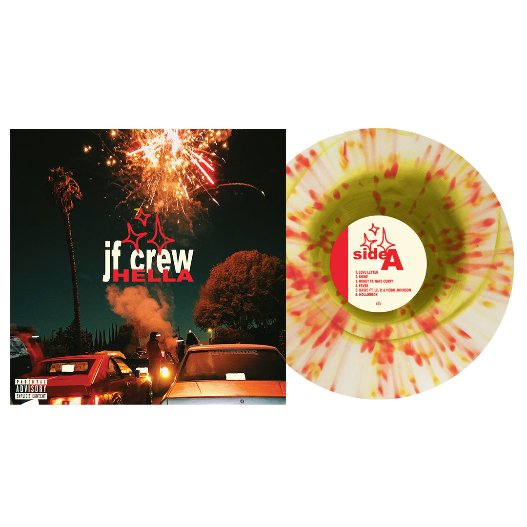 Hella - Various - Swamp Green in Clear with Heavy Red(ish) & Neon Orange Splatter - LP - Vinyl